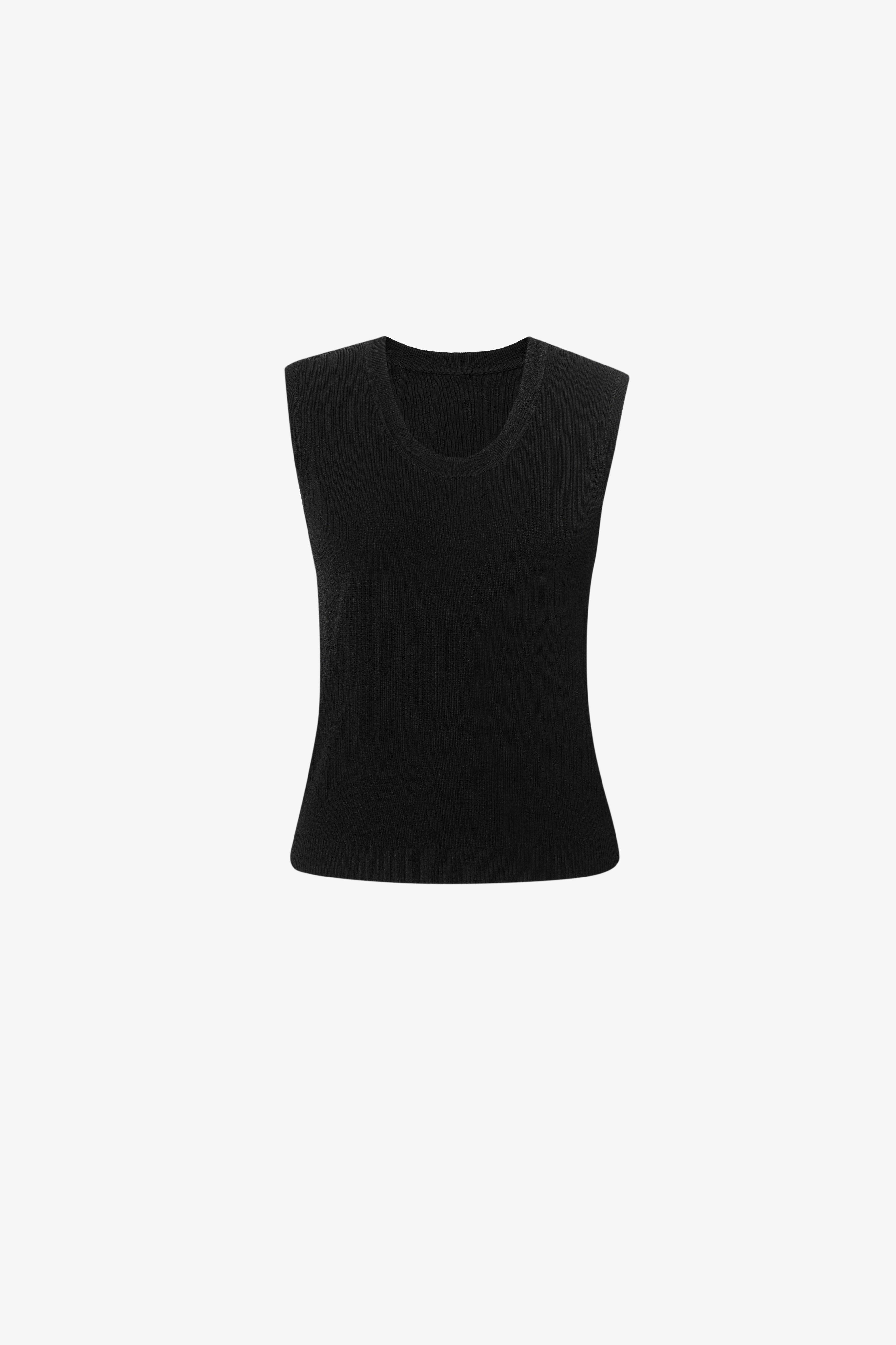 Meilleur Moment Round Neck Tank Top in Black