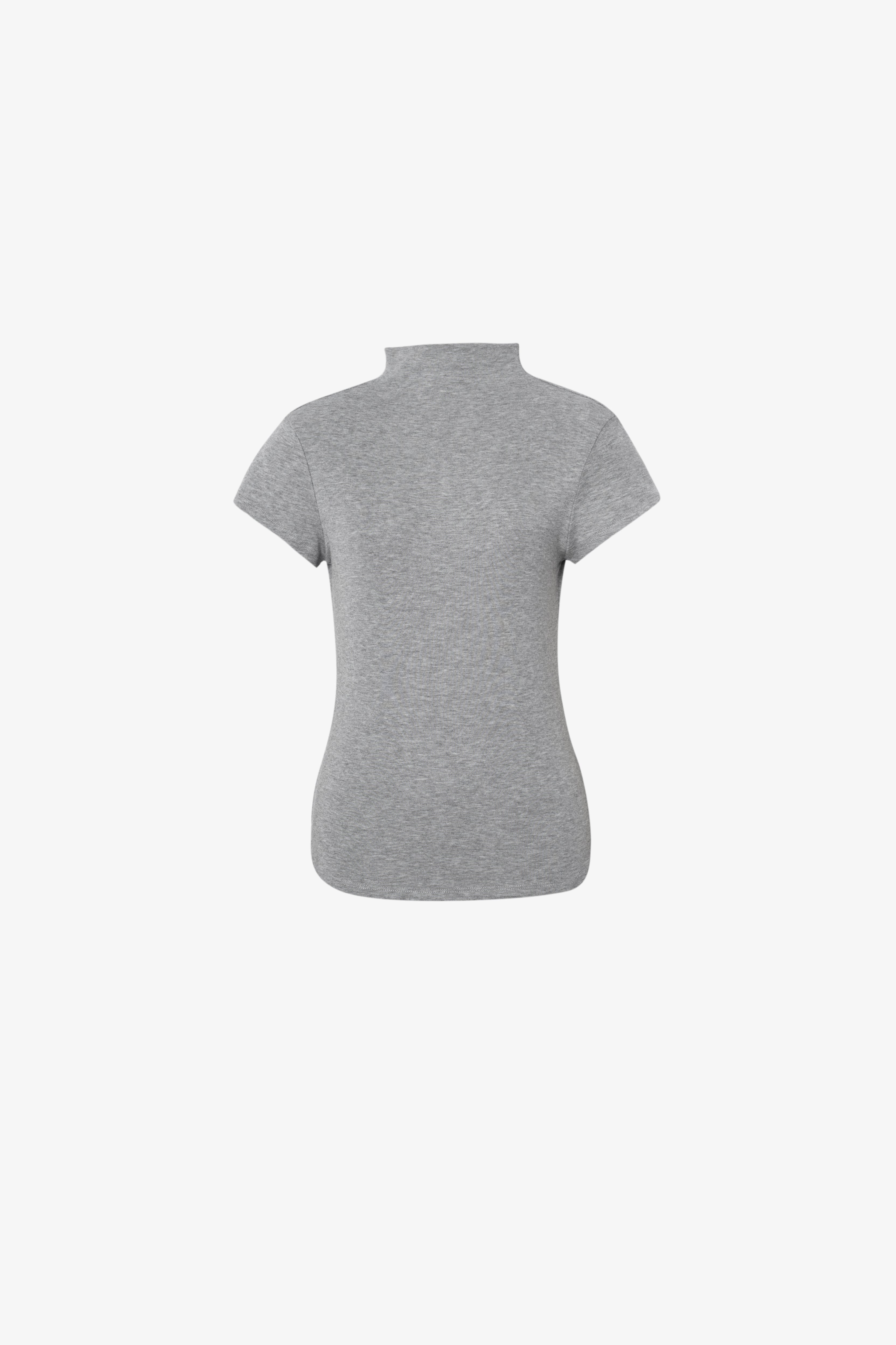 Meilleur Moment Mock-Neck T-Shirt in Gray