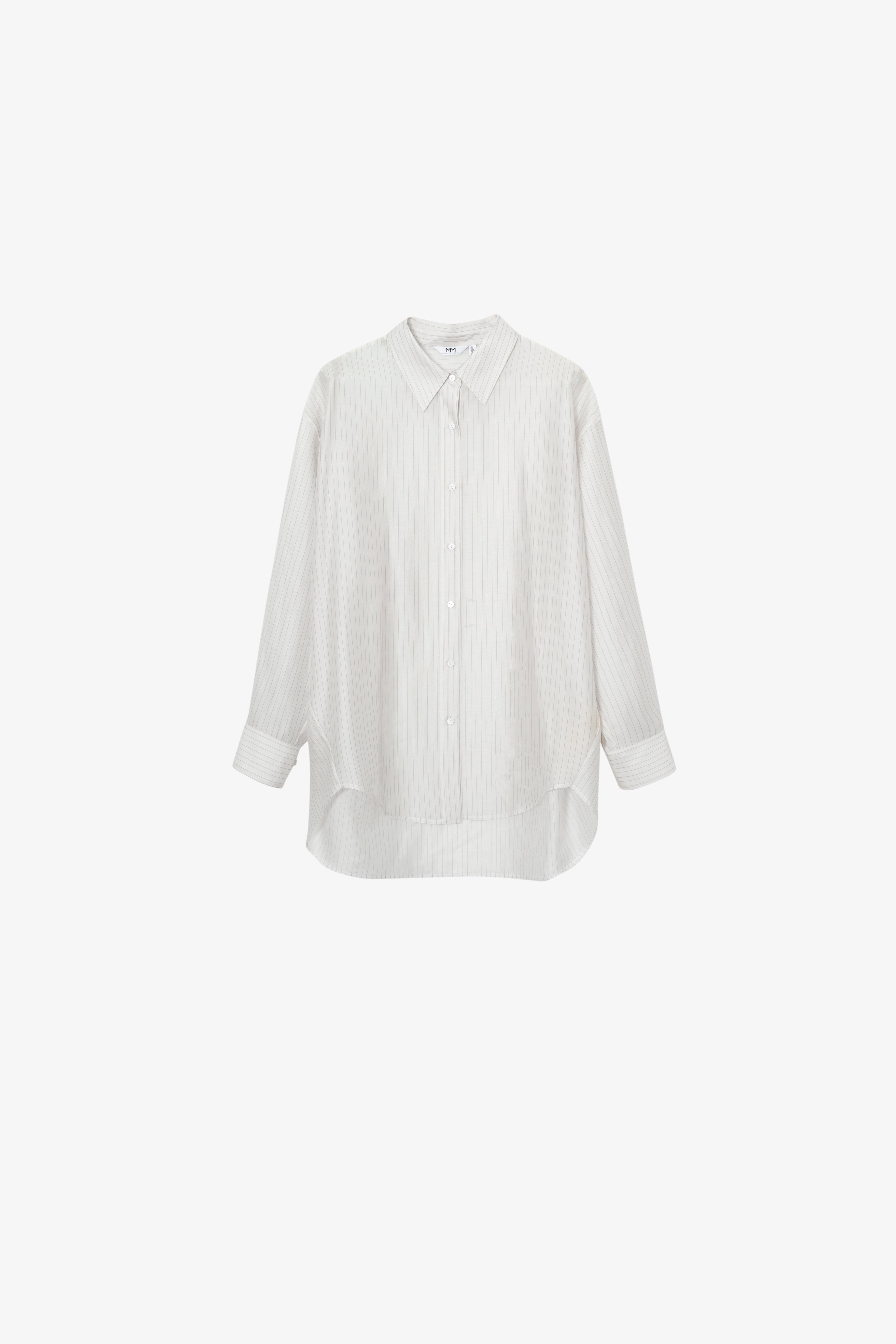 Meilleur Moment Striped Shirt in Light Beige
