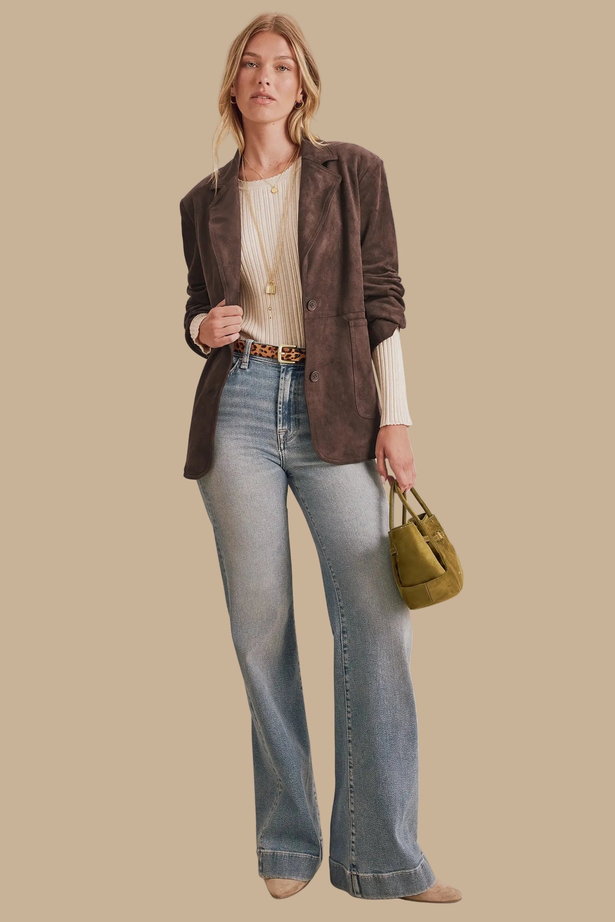 Splendid Ryder Suede Blazer in Java