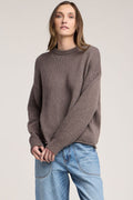 Velvet Meli Cotton Cashmere Air Sweater in Cocoa