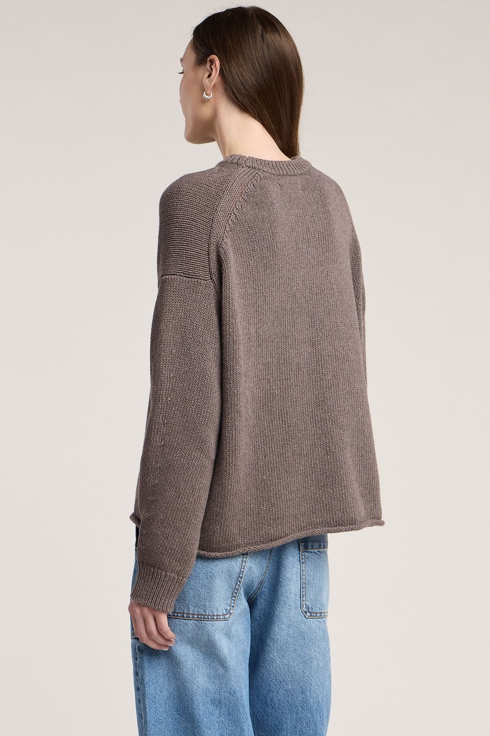 Velvet Meli Cotton Cashmere Air Sweater in Cocoa