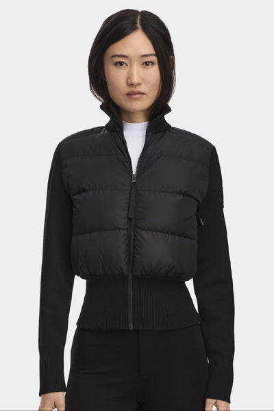 Canada Goose Women's HyBridge Wide Quilt Knit Jacket Tonal Disc - Black