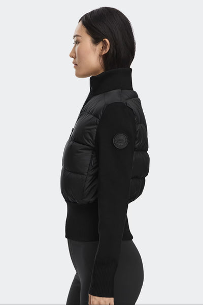 Canada Goose Women's HyBridge Wide Quilt Knit Jacket Tonal Disc - Black