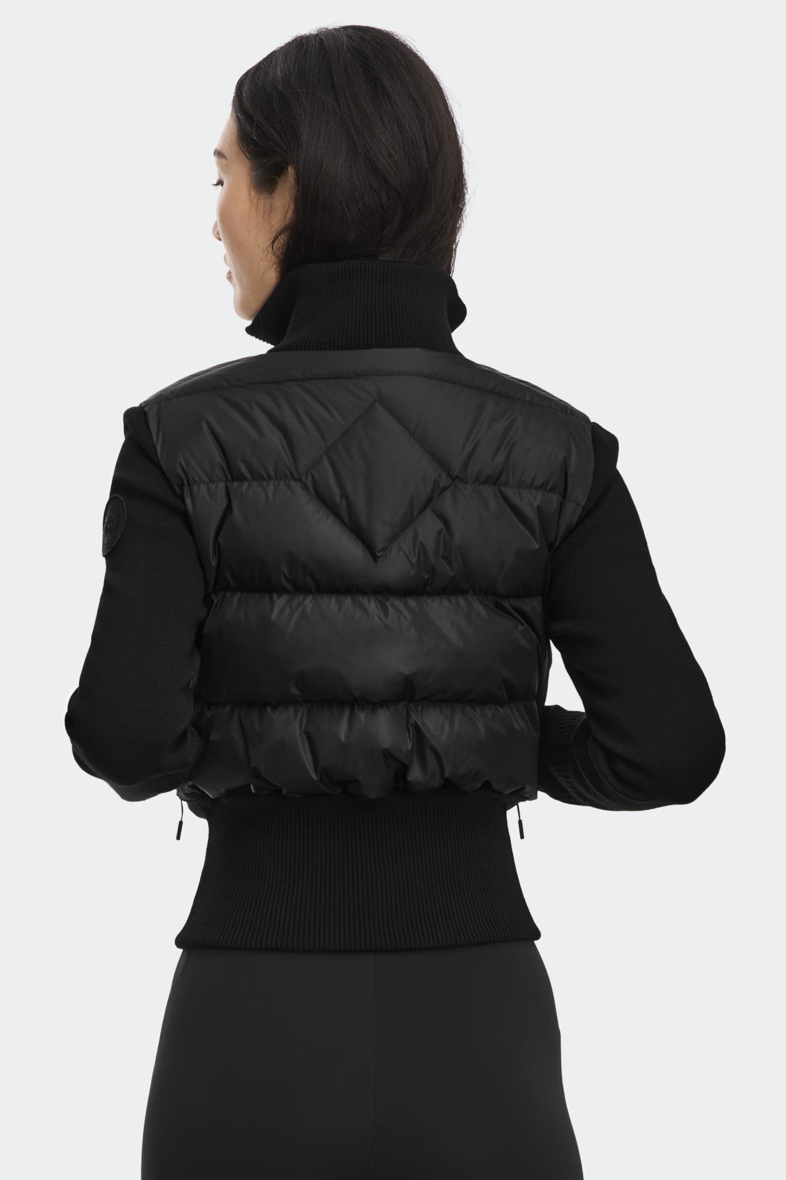 Canada Goose Women's HyBridge Wide Quilt Knit Jacket Tonal Disc - Black