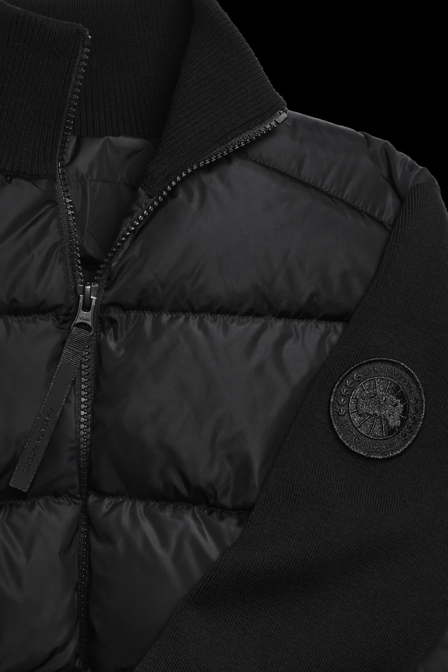 Canada Goose Women's HyBridge Wide Quilt Knit Jacket Tonal Disc - Black