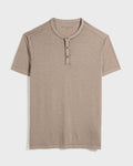 John Varvatos DUKE S/S Henley Burnout Tee - Haze Grey