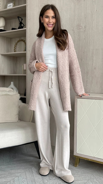 Charli Emmy Super Soft Boucle Cardigan in Antique Pink