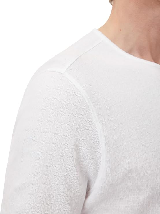 John Varvatos STANLEY S/S Crew in Broken Stitch - White