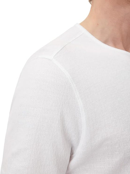 John Varvatos STANLEY S/S Crew in Broken Stitch - White