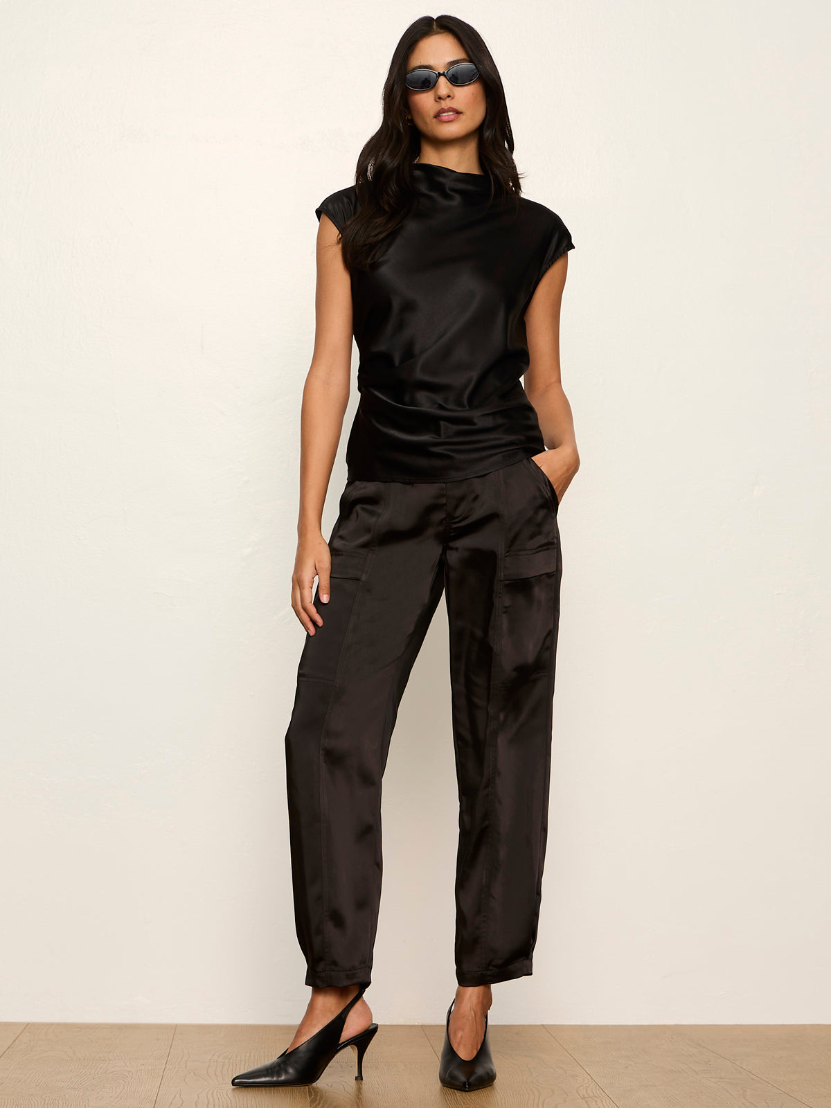 Sanctuary Nights With You Satin Shell in Black