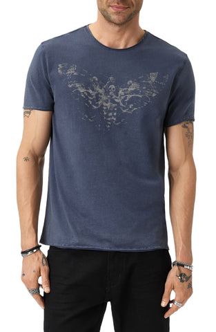 John Varvatos Moth Raw Edge Tee - Mulberry