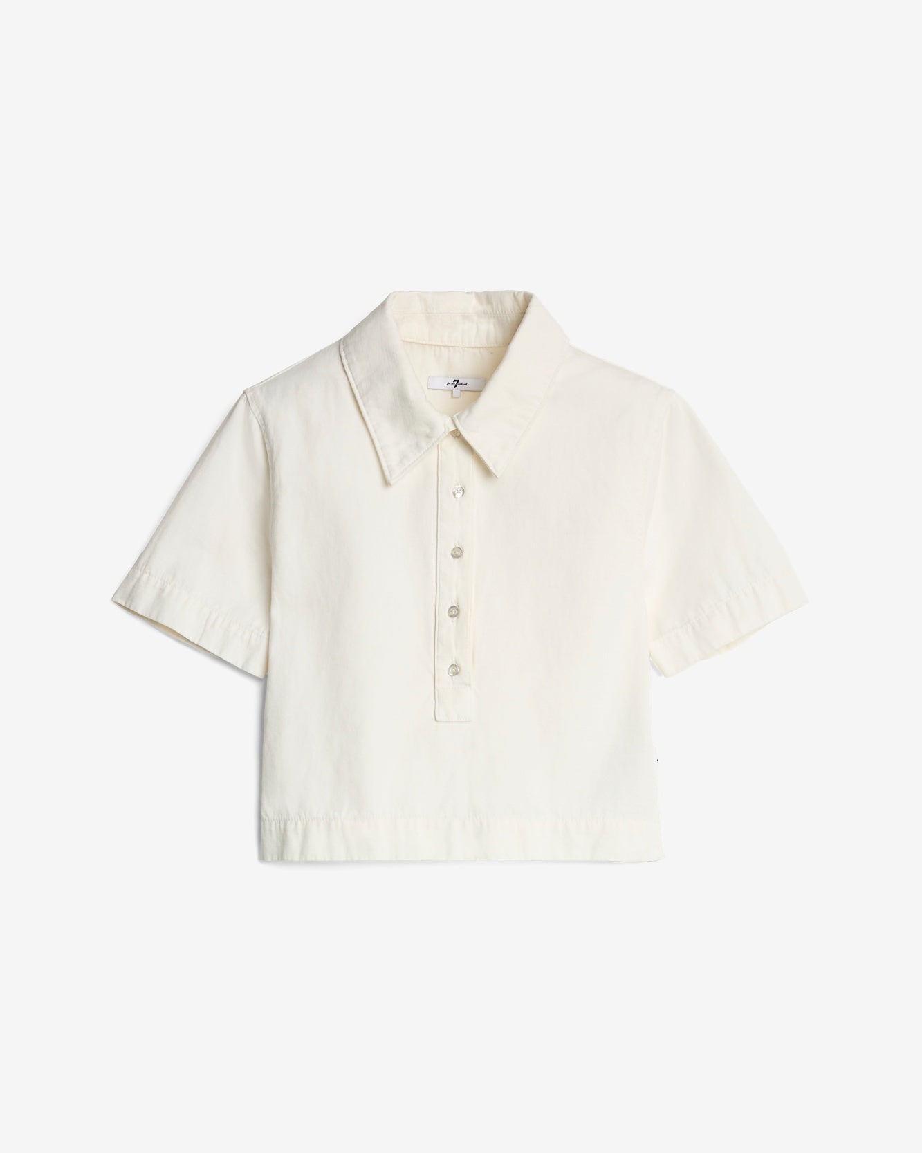 7 For All Mankind Short Sleeve Polo Top in Linen Ostuni