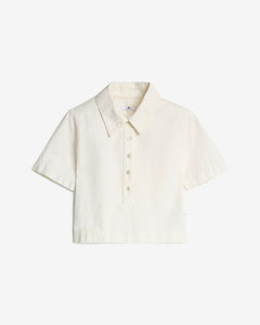 7 For All Mankind Short Sleeve Polo Top in Linen Ostuni