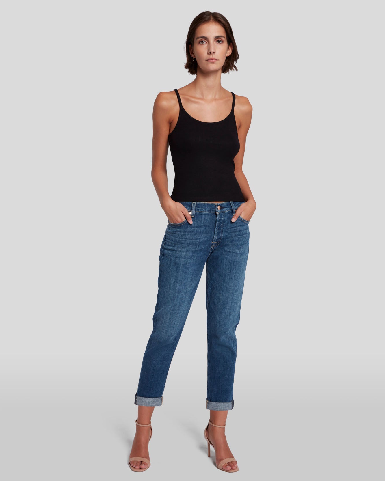 7FAM Josefina Boyfriend Jean in Luxe Vintage Broken Twill BTVT