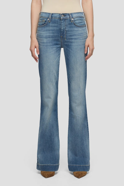 7 For All Mankind Dojo Wide Leg Trouser in Distressed Authentic Light