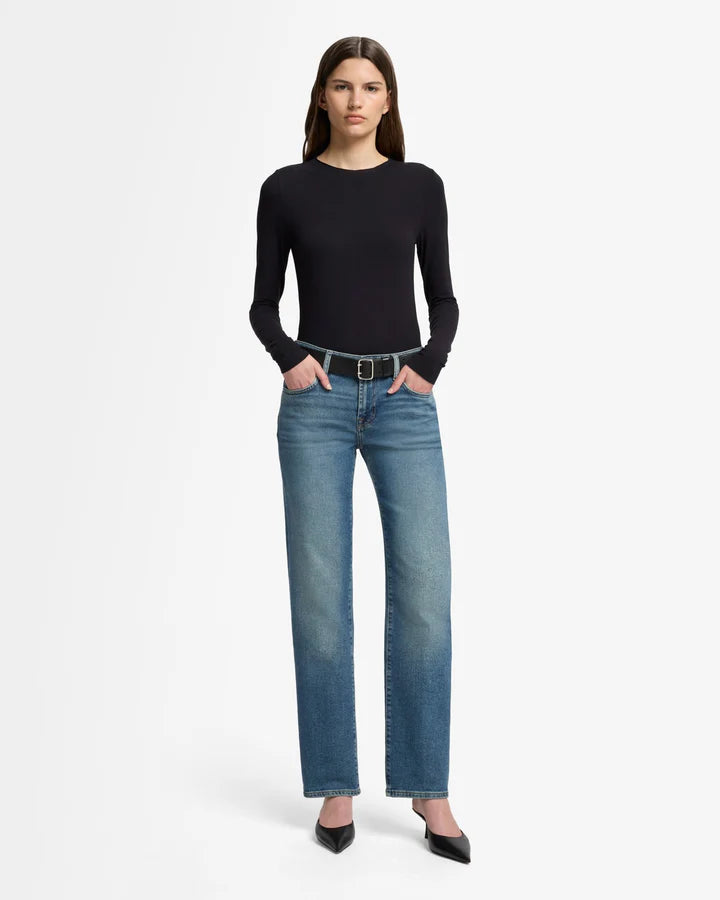 7 For All Mankind Callie Mid Rise Straight in Sea Level