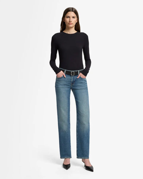 7 For All Mankind Callie Mid Rise Straight in Sea Level