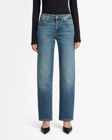 7 For All Mankind Callie Mid Rise Straight in Sea Level