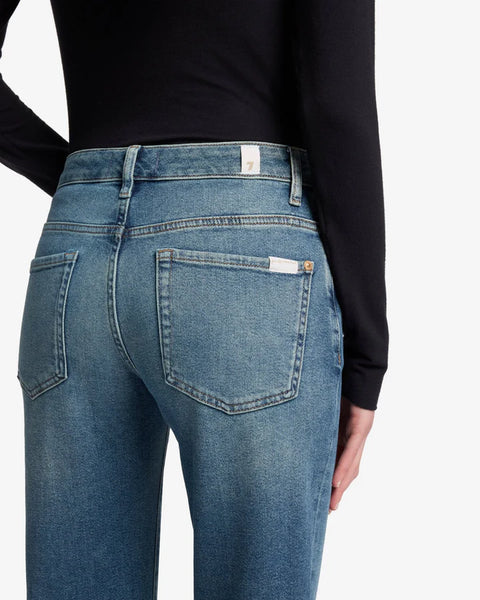 7 For All Mankind Callie Mid Rise Straight in Sea Level