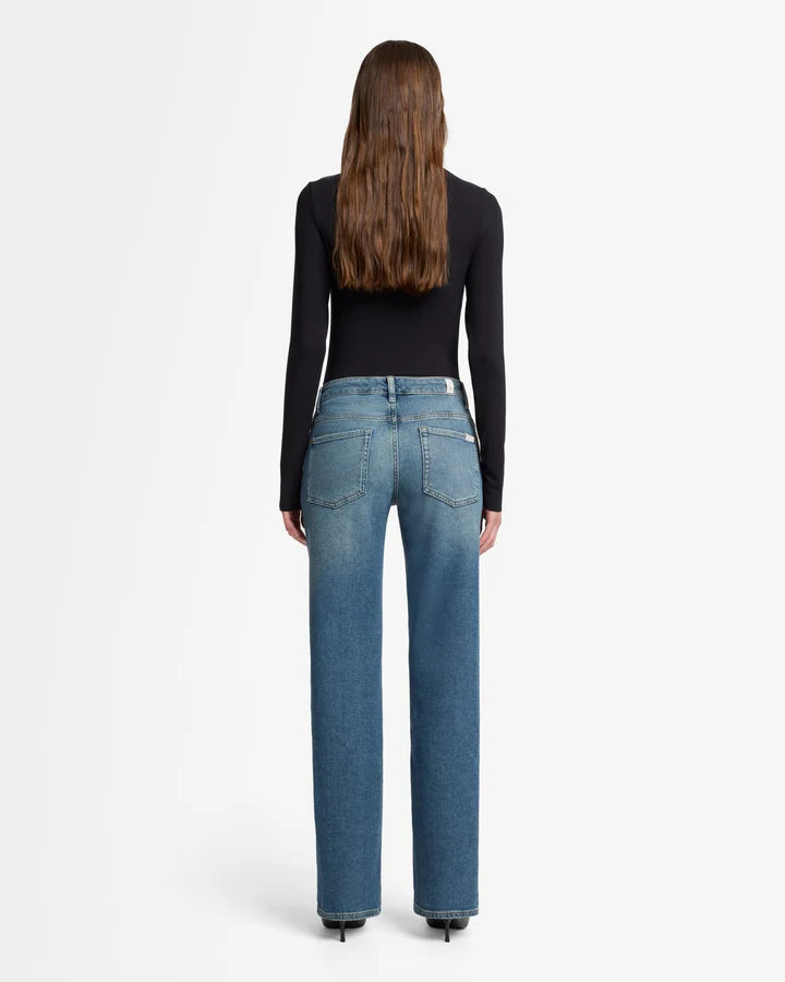 7 For All Mankind Callie Mid Rise Straight in Sea Level