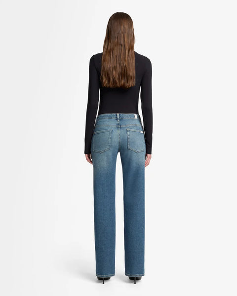7 For All Mankind Callie Mid Rise Straight in Sea Level