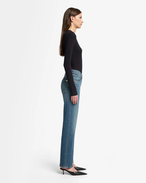 7 For All Mankind Callie Mid Rise Straight in Sea Level
