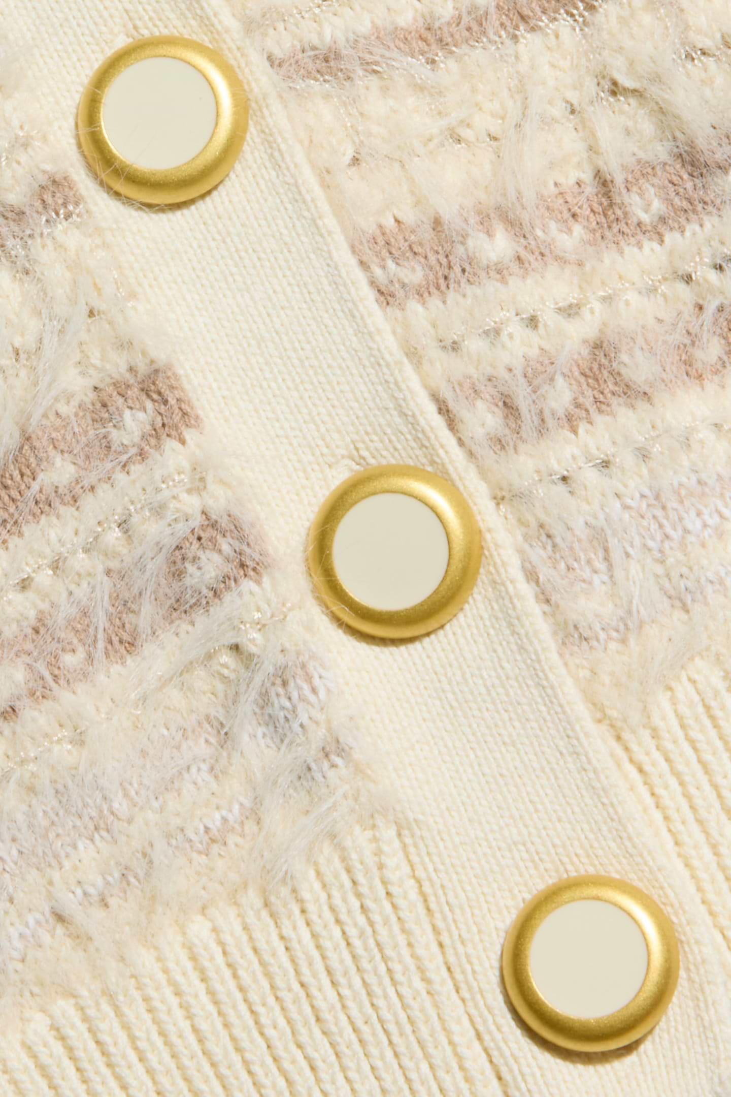 L'AGENCE Ariadne Mixed Stitch Cardigan Ecru Natural Multi