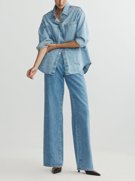 DL1961 Addison Overshirt in Light Rain