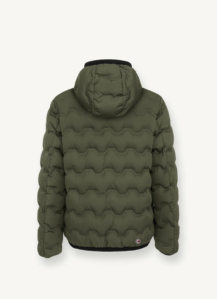 COLMAR Hooded Wavy Quilted Down Jacket - Bush