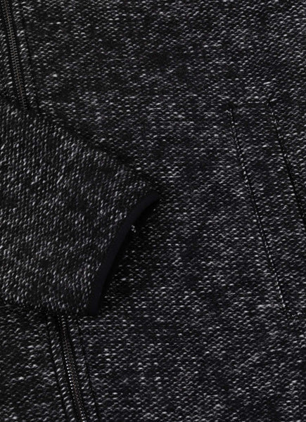 COLMAR Hooded Wool Knit Sweatshirt - Black Melange