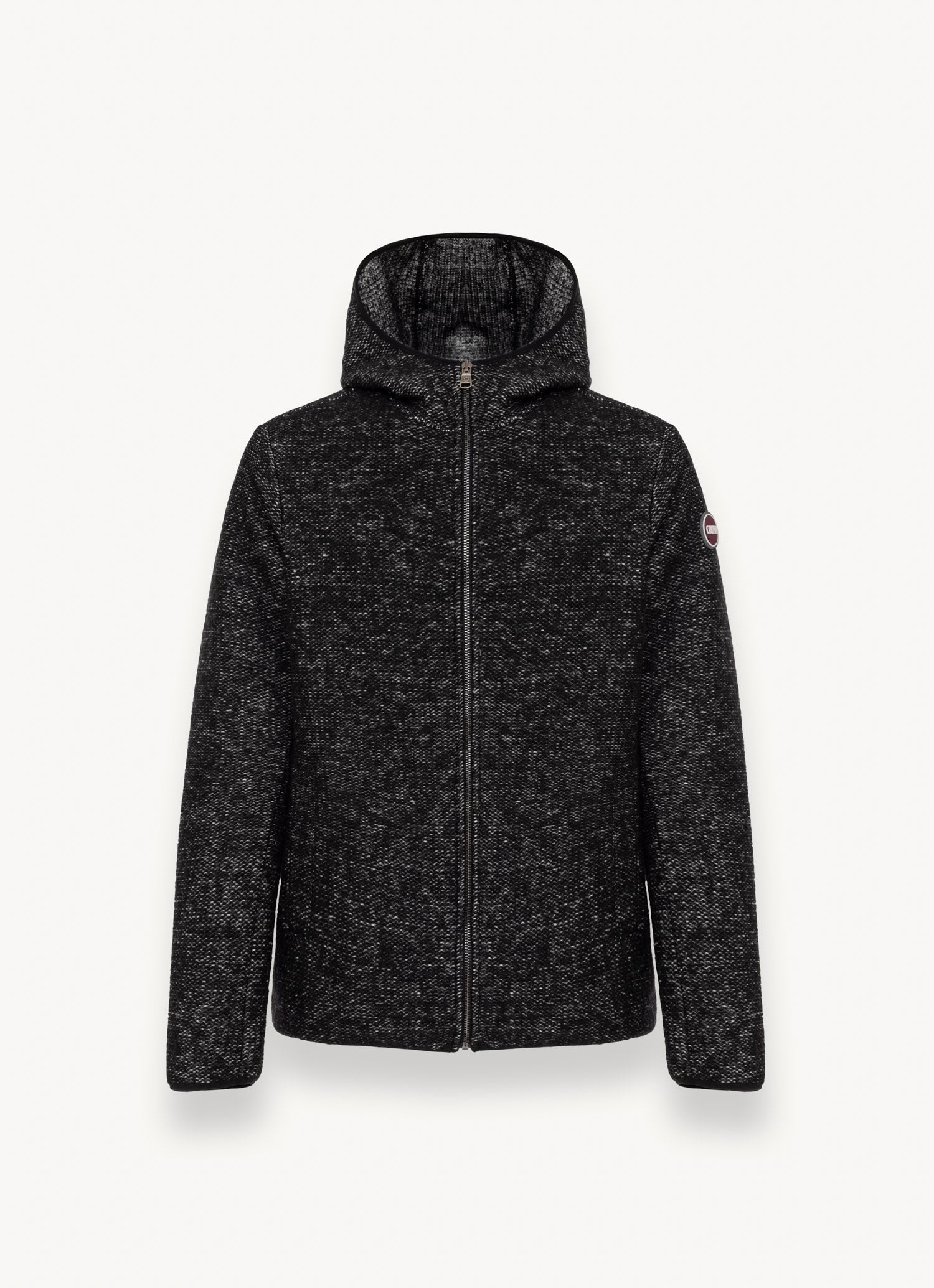 COLMAR Hooded Wool Knit Sweatshirt - Black Melange