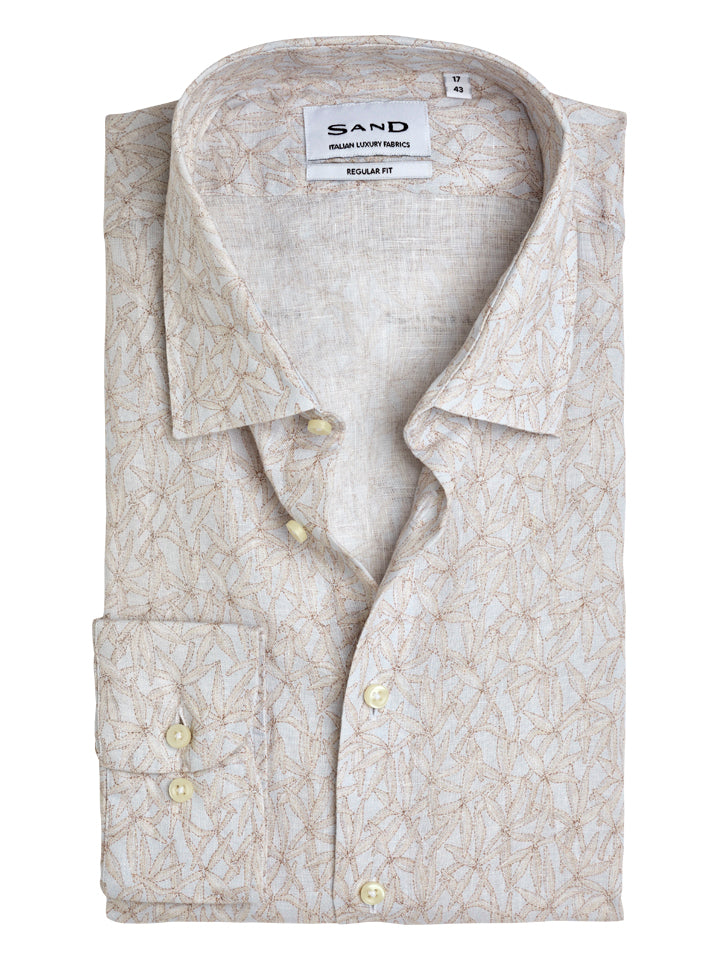 Sand 8342 State Soft L/S Linen Shirt - Bamboo Print