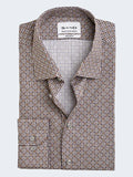 SAND Cotton Poplin printed Regular Shirt in Brown Multi