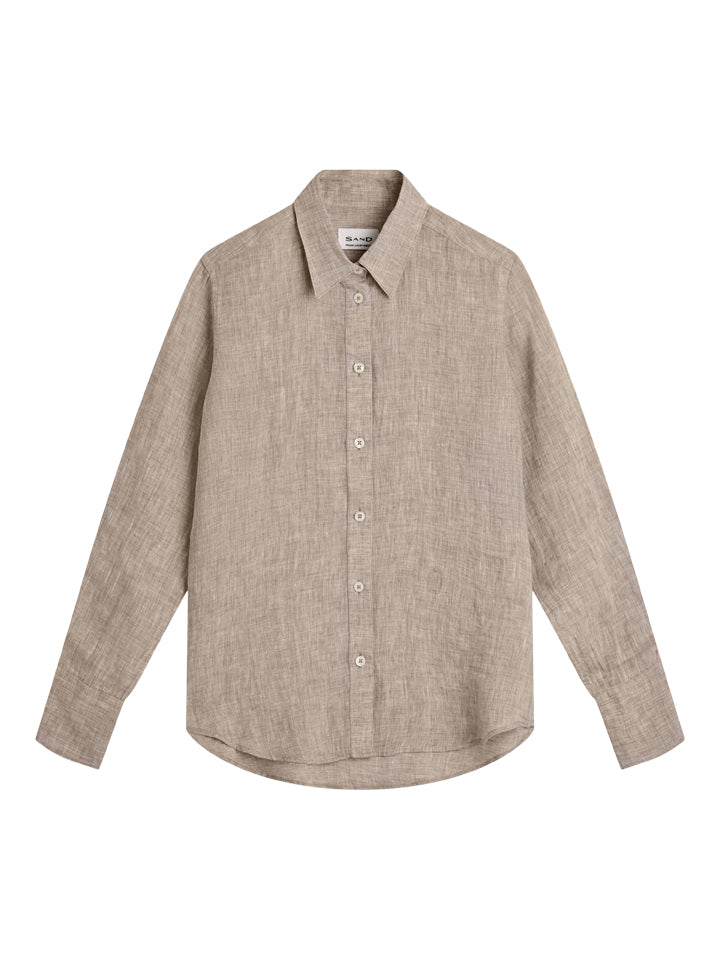 Sand 8823 State Soft L/S Linen Shirt -Light Camel