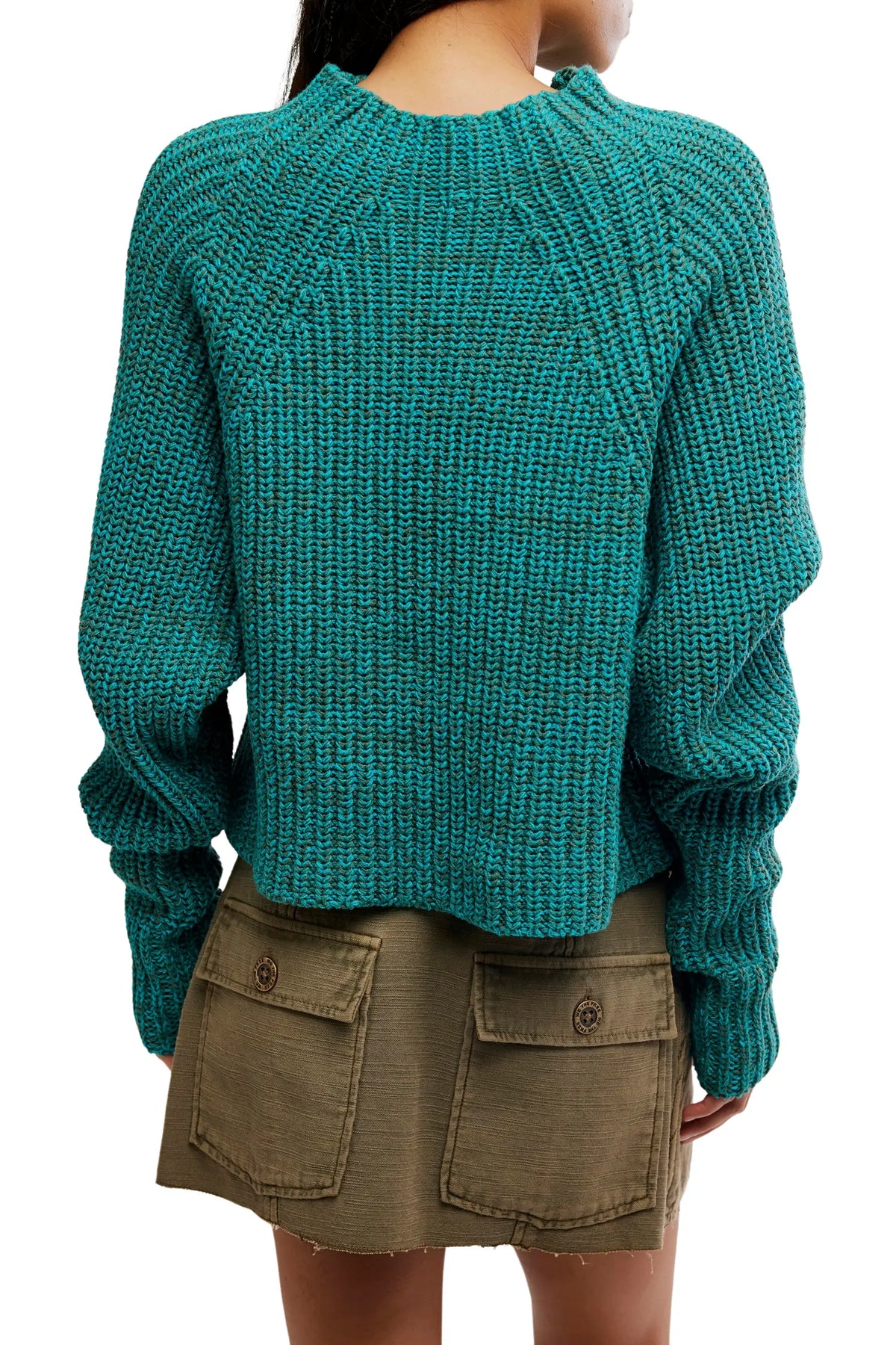 Free People Low Tide Pullover in Deep Lagoon