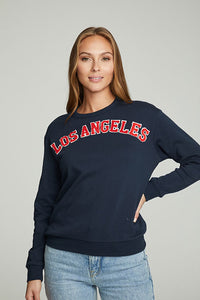 Chaser Los Angeles Cotton Fleece LS in Total Eclipse