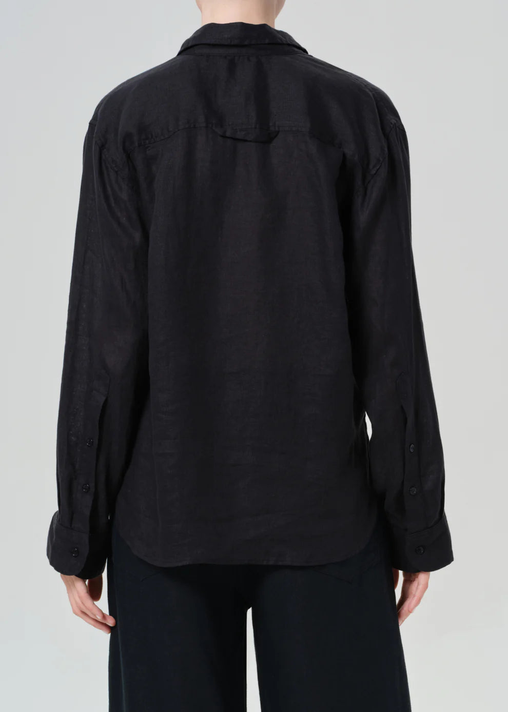 Citizens of Humanity Kayla shrunken linen shirt in Black