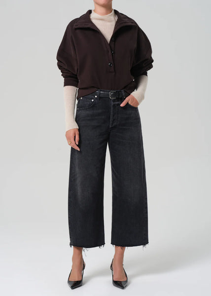 Citizens of Humanity Mirelle Funnel Neck Sweatshirt in Chocolate