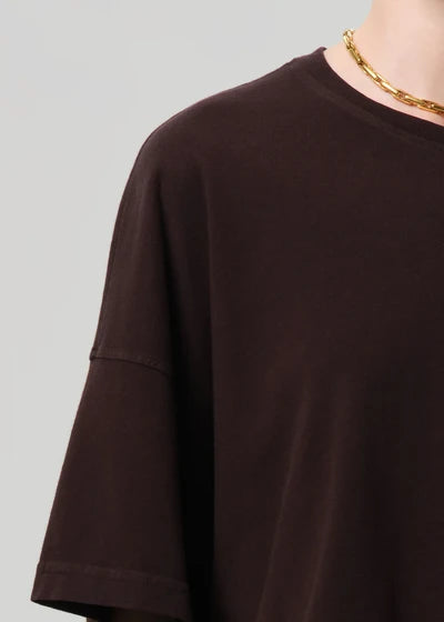 Citizens of Humanity Crop Cape Tee in Chocolate