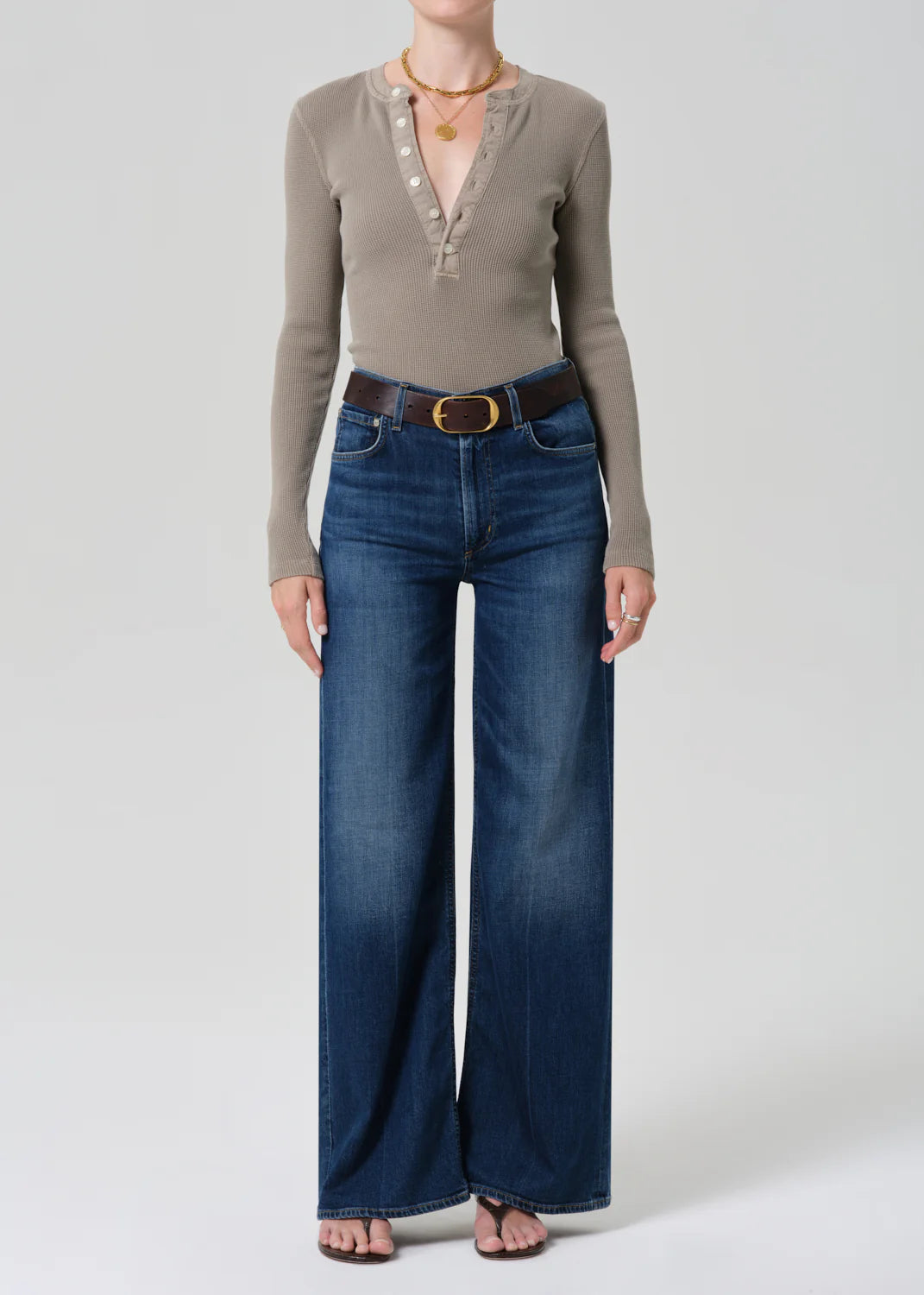 Citizens of Humanity Drea Waffle Henley in Bezal