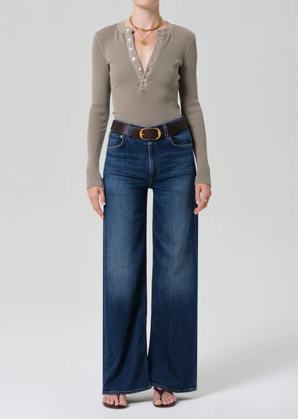 Citizens of Humanity Drea Waffle Henley in Bezal