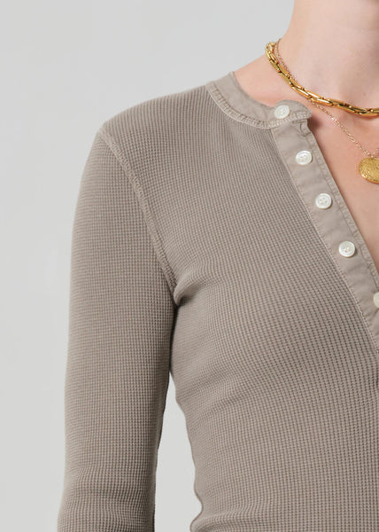 Citizens of Humanity Drea Waffle Henley in Bezal