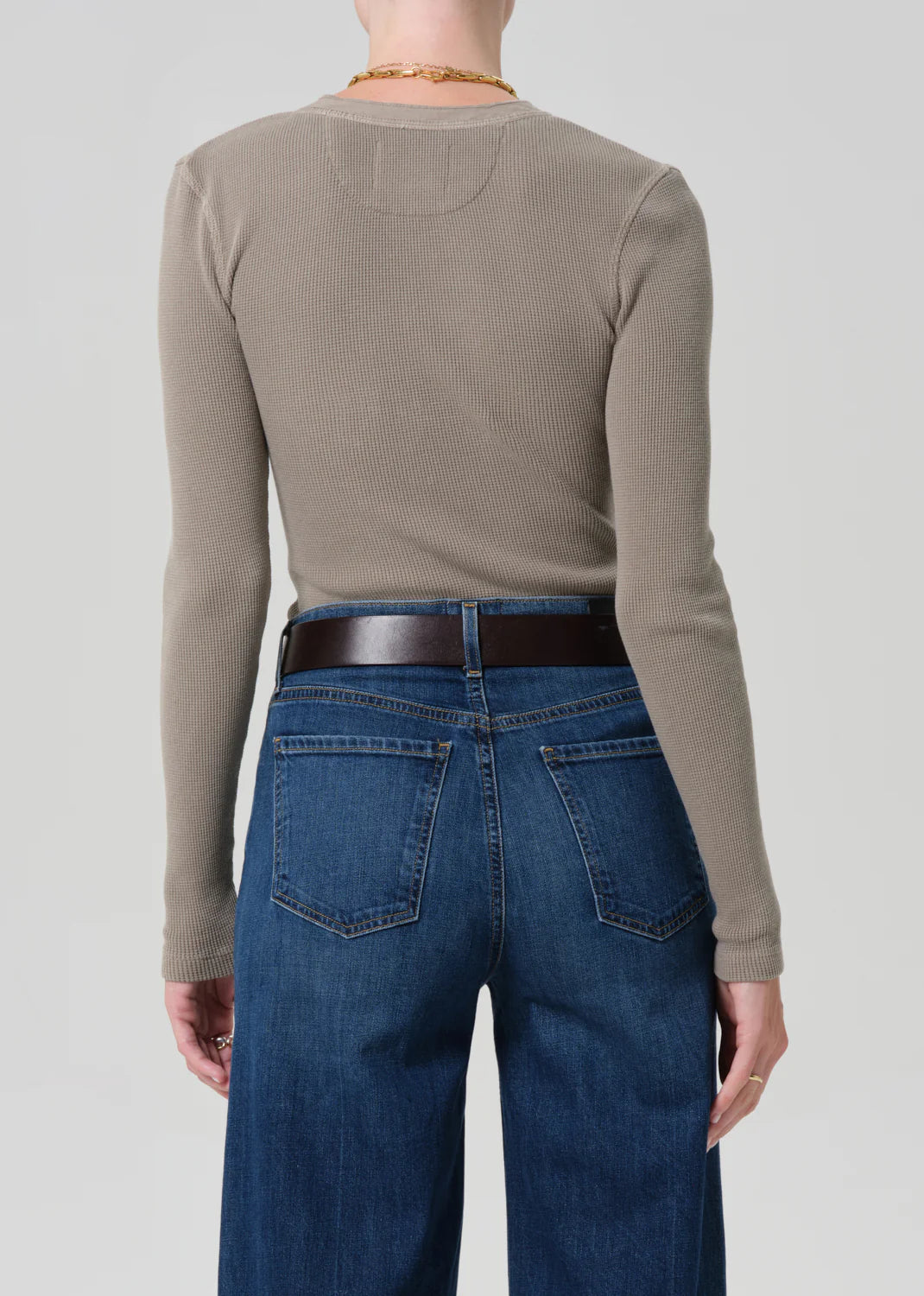 Citizens of Humanity Drea Waffle Henley in Bezal