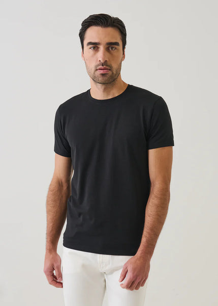 Patrick Assaraf Pima Cotton Stretch S/S Crew - Black