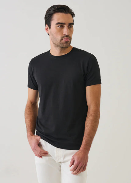 Patrick Assaraf Pima Cotton Stretch S/S Crew - Black