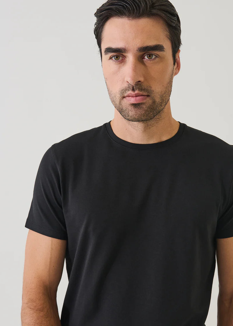 Patrick Assaraf Pima Cotton Stretch S/S Crew - Black