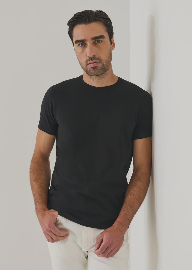Patrick Assaraf Pima Cotton Stretch S/S Crew -  Midnight
