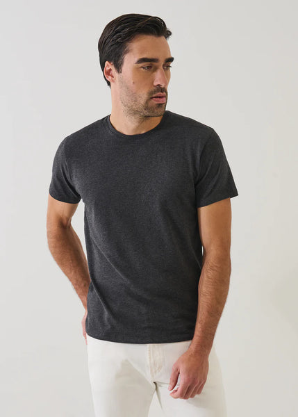 Patrick Assaraf Pima Cotton Stretch S/S Crew - Charcoal