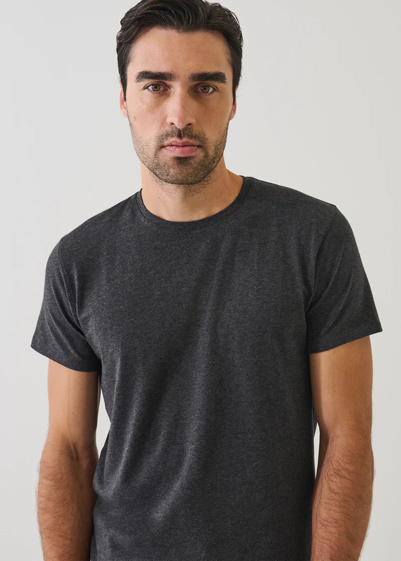 Patrick Assaraf Pima Cotton Stretch S/S Crew - Charcoal